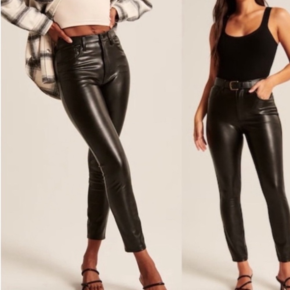 Abercrombie The Skinny High Rise Vegan Leather pants 25/0 xs